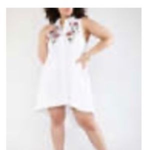 NWT White Sleeveless Embroidered Sundress